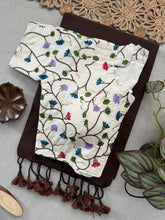 Festive Look Brown Handloom Khadi Cotton Saree + Designer Stitched Blouse